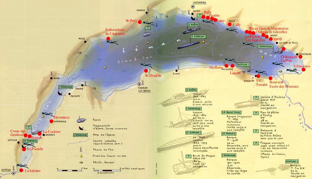 Carte du lac Léman